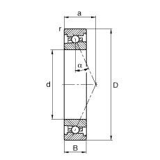 主軸軸承 HS7022-E-T-P4S, 調節，成對或單元安裝，接觸角 α = 25°，限制公差