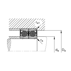 主軸軸承 HCB7016-E-2RSD-T-P4S, 調節，成對或單元安裝，接觸角 α = 25°，陶瓷球，兩側唇密封，非接觸，限制公差