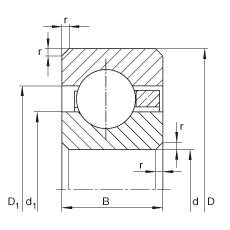 薄截面軸承 CSCB042, 深溝球軸承，類型C，運行溫度 -54°C 到 +120°C