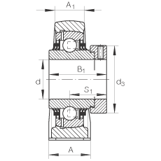 直立式軸承座單元 TSHE50-N, 鑄鐵軸承座,帶偏心鎖圈的外球面球軸承,T 型密封 直立式軸承座單元 TSHE50-N, 鑄鐵軸承座,帶偏心鎖圈的外球面球軸承,T 型密封